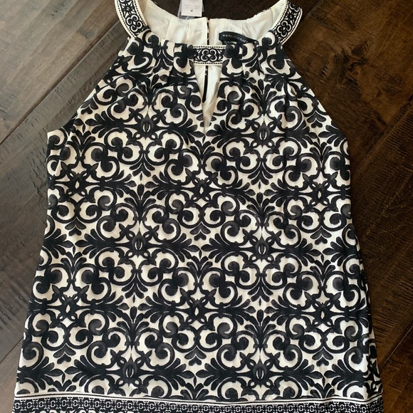 White House Black Market white and black tank top - Picture 3 of 8